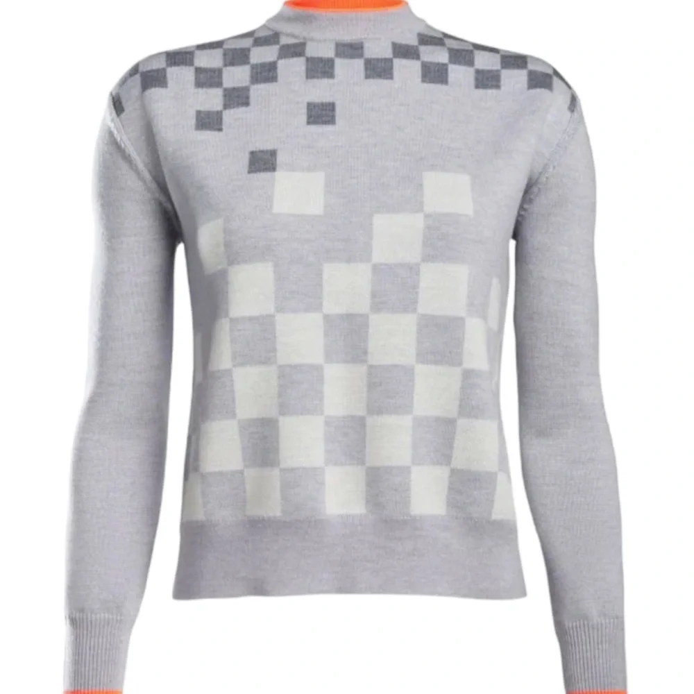 G/FORE Womens Jacquard Checkmate Crewneck Golf Sweater size Large - Picture 3 of 11